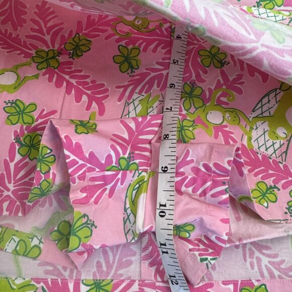 Lilly Pulitzer Pink + Lime green Shorts Skirt cotton monkey skirt sz 8 - Picture 11 of 16